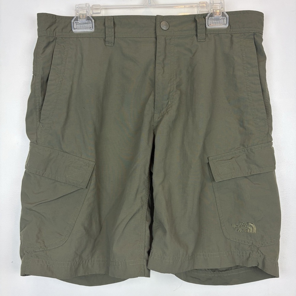 The North Face Flash Dry Chino Shorts Mens 34 Green Lightweight Outdoor 9" Read